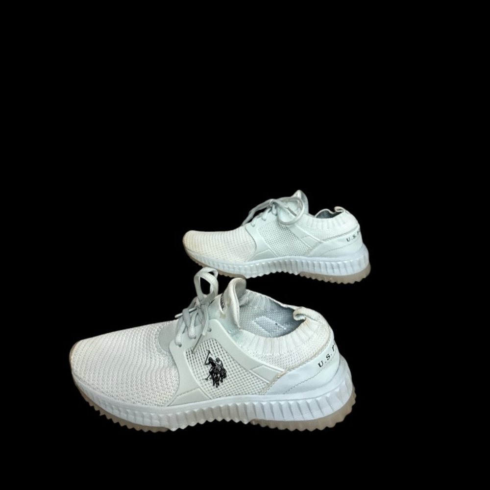 U.S. Polo Assn Womens Size 7 Light baby Blue Knit Mesh Sneakers Lace Up Shoes